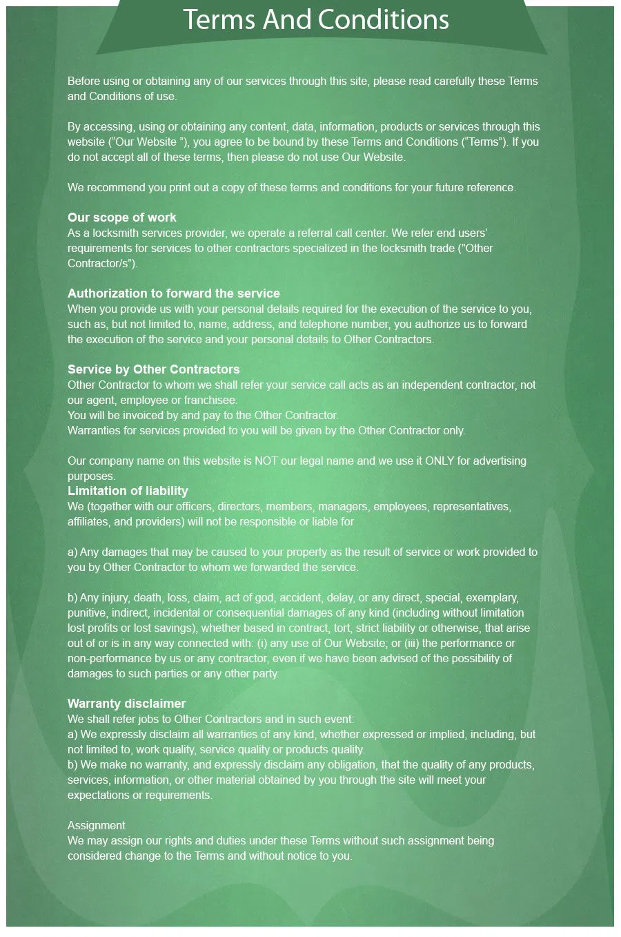 Tucson Arizona Locksmith Tucson, AZ 520-226-3776 - terms-and-condition-68-16mod